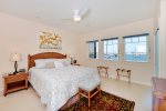 Master bedroom with king bed also has fabulous views of the harbor.